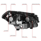 Headlights for Kia Soul (2012–2013) Black Housing Clear Lens Replacement