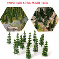 100 Pcs Model Trees for HO Scale Train Diorama Landscape Scenery (50mm)