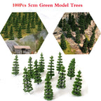 100 Pcs Model Trees for HO Scale Train Diorama Landscape Scenery (50mm)