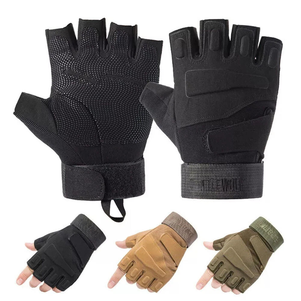 Motorcycle Motocross Gloves for Motorbike Racing (Fingerless Tactical)