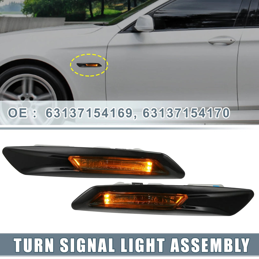 Side Marker Turn Signal Amber Light for BMW 528i 535i 550i (2011–2016)