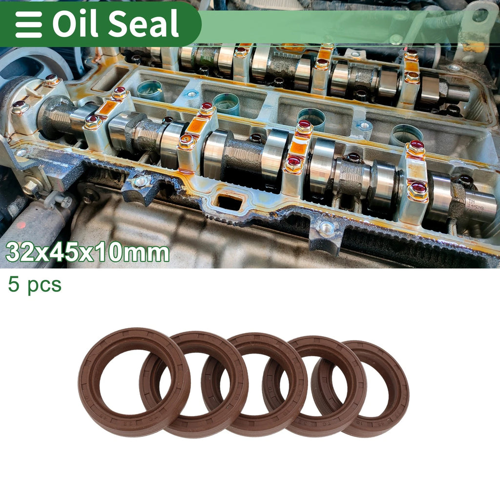Set of 5 Oil Seal FKM Rubber 32x45x10mm High Pressure