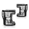 Headlight Lamps for Ford Super Duty (2017–2019) Black Housing Clear Corner