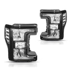 Headlight Lamps for Ford Super Duty (2017–2019) Black Housing Clear Corner
