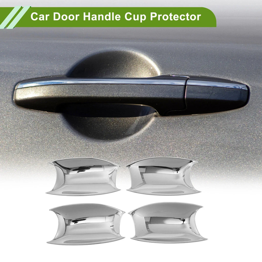 Car Door Handle Cup Protector for Hyundai Fiesta Chrome Silver Tone 4 x Pcs