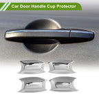 Car Door Handle Cup Protector for Hyundai Fiesta Chrome Silver Tone 4 x Pcs