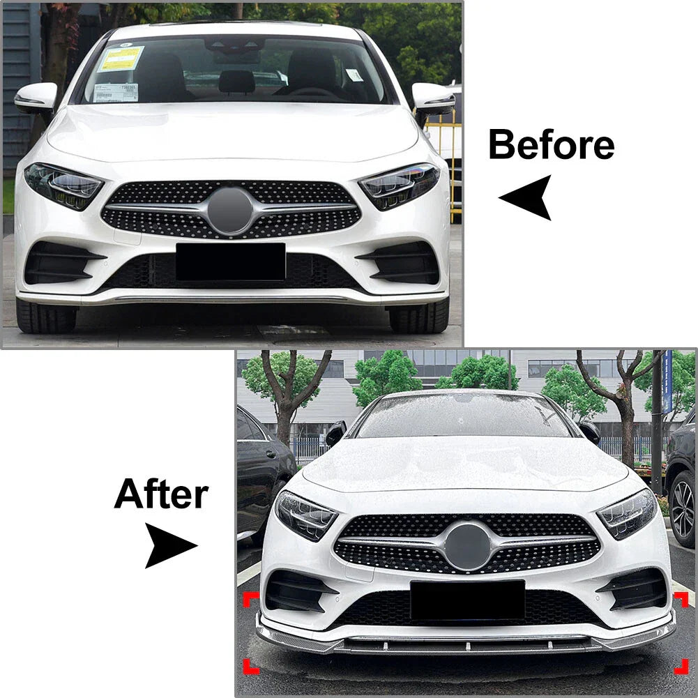 Front Bumper Splitter Lip for Mercedes Benz CLS Class C257 (2018-2021) Black
