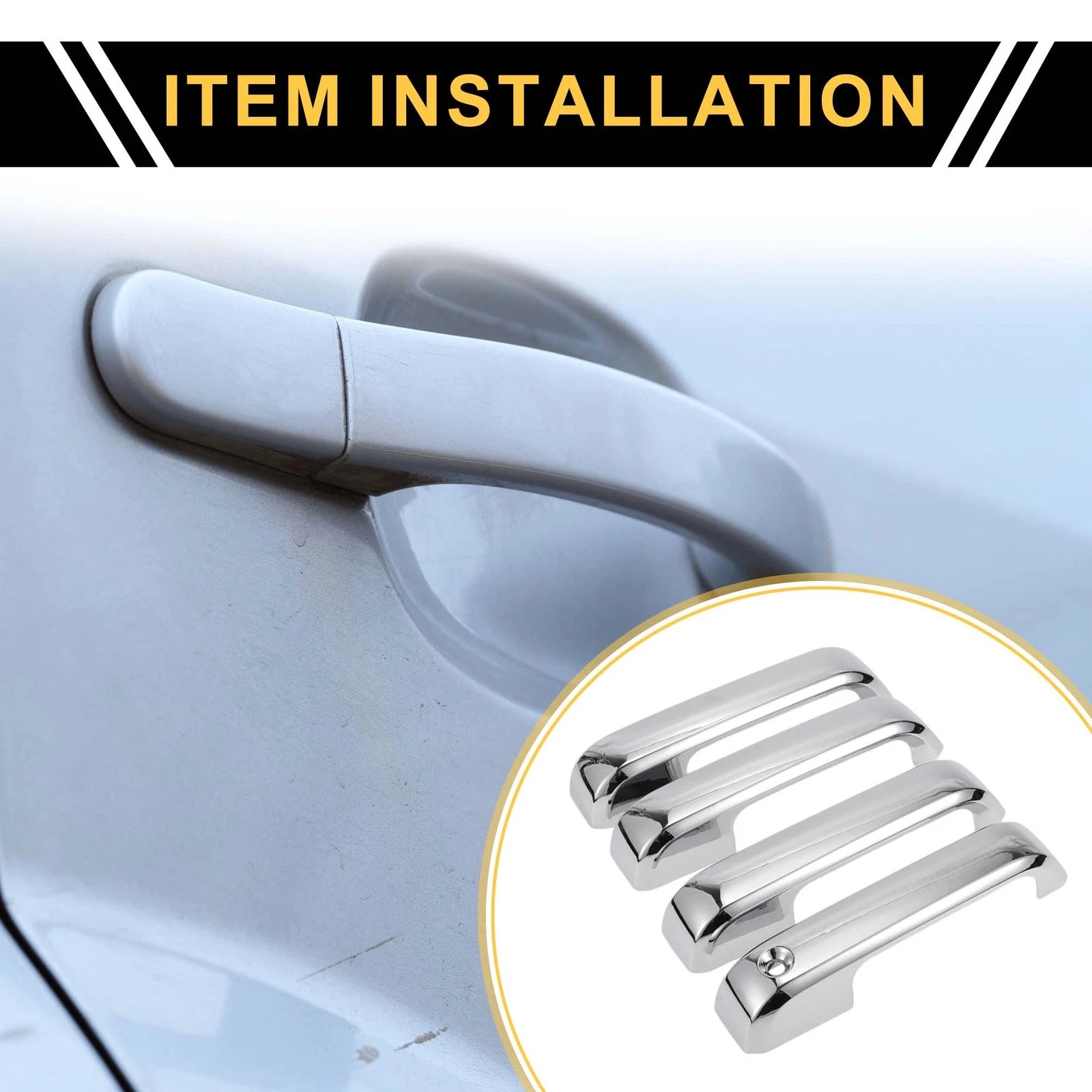 Set of 4 Door Handle Covers for Ford F-150 (2015–2020) Silver Tone