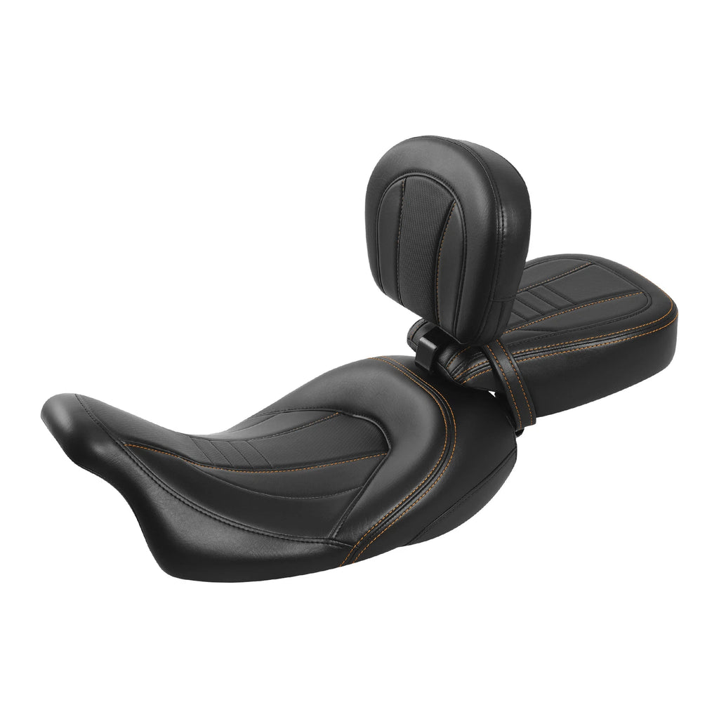 Driver Passenger Seat & Rider Backrest Pad for Harley Touring (2009–2023)
