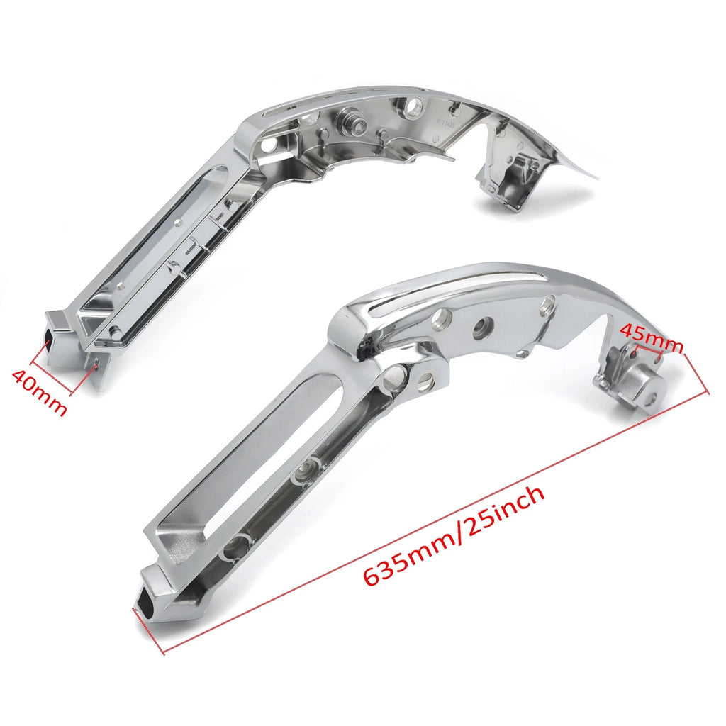 Chrome Rear Fender Support Brackets Kit for Harley CVO (2014–2024)