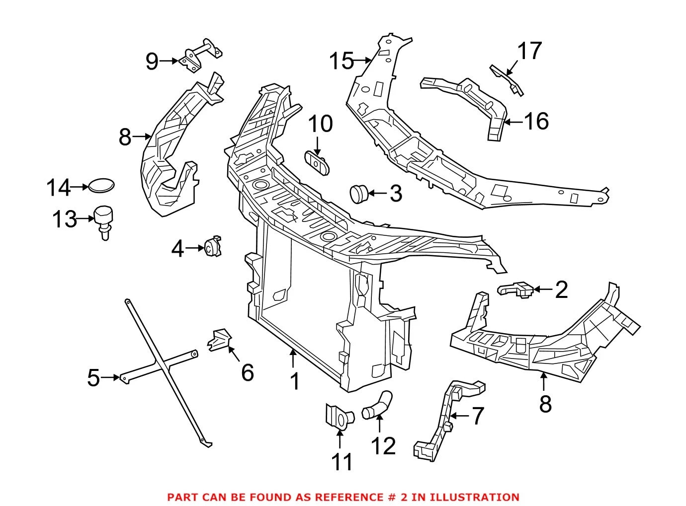 Right Radiator Support Bracket 1668857700 for Mercedes-Benz