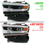 Full LED Projector Headlight for Ram 1500 (2019–2024) AFS Black Left Driver