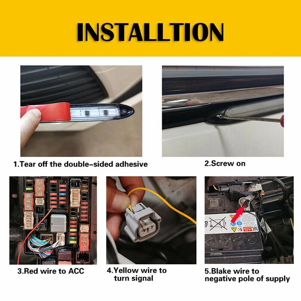 2Pcs LED Headlight Strip Light for Make Model