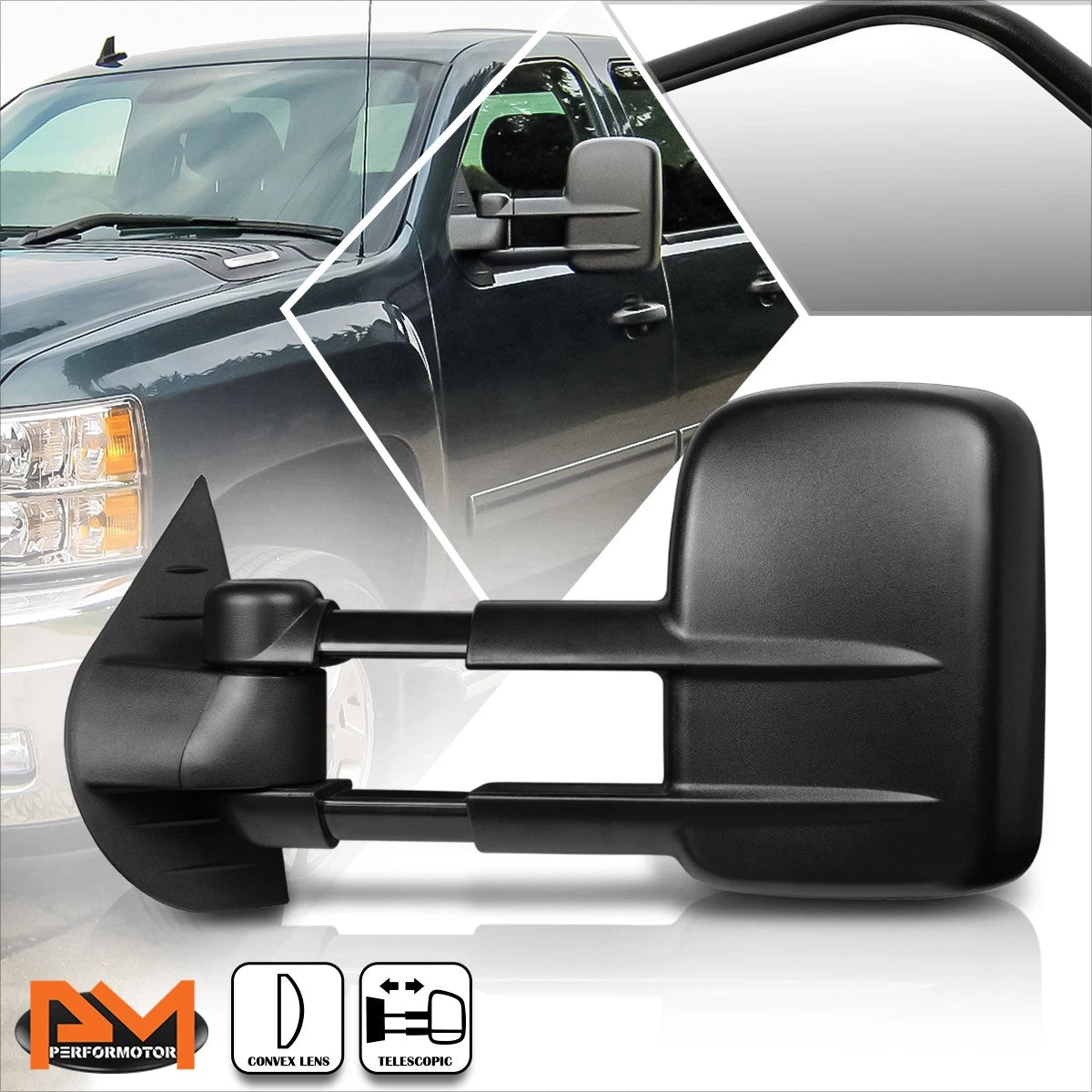 Manual Telescoping Towing Mirror Left for Chevrolet Avalanche/Tahoe/Escalade (2007–2013)