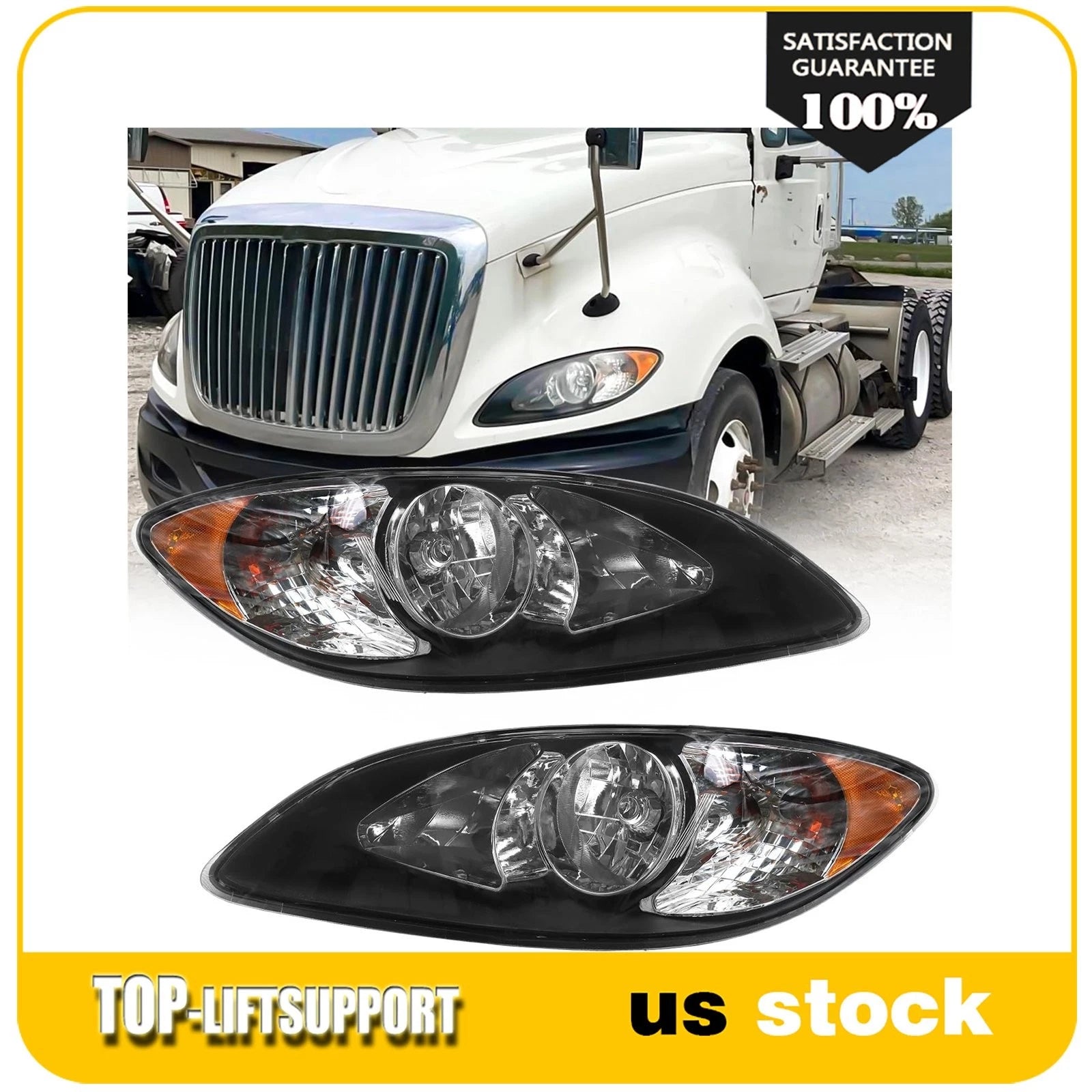 2X Headlights for International Harvester ProStar (2008–2011)