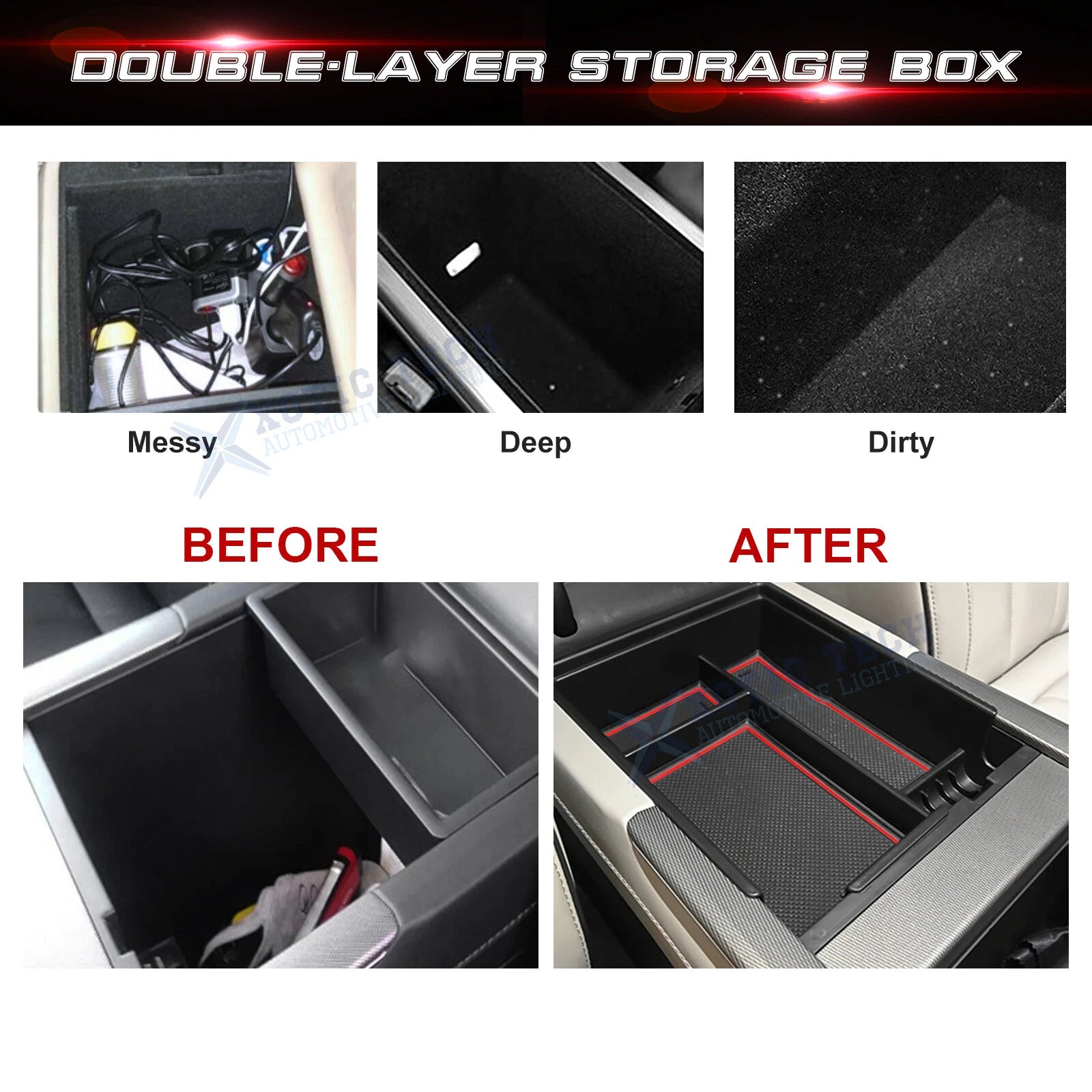 Armrest Storage Box Insert Organizer Container for Hyundai Palisade (2020-2022)