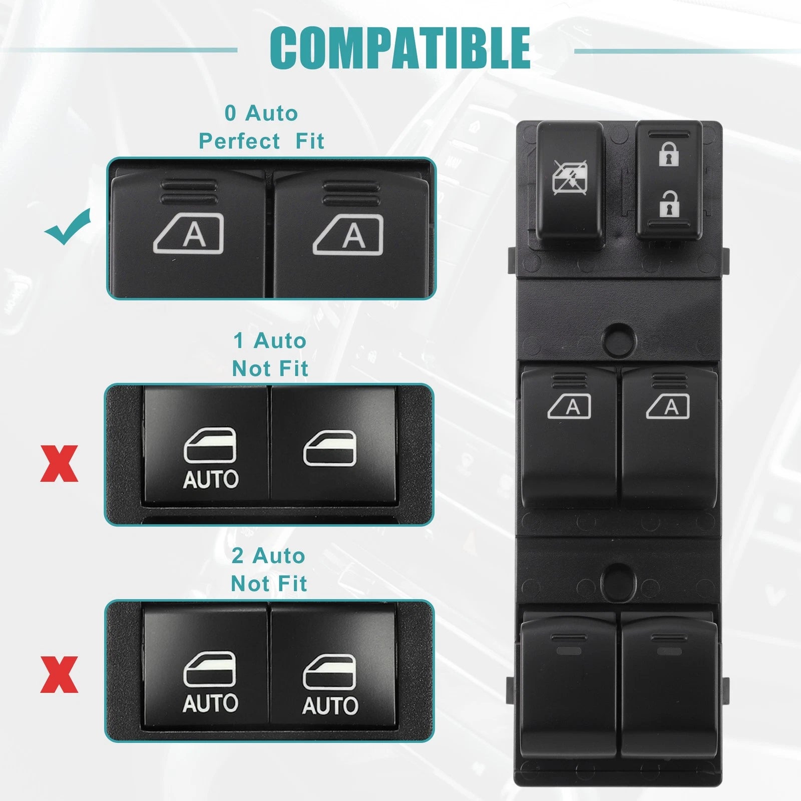 Set of 1 Front Left Driver Side Master Power Window Switch for Nissan Maxima 