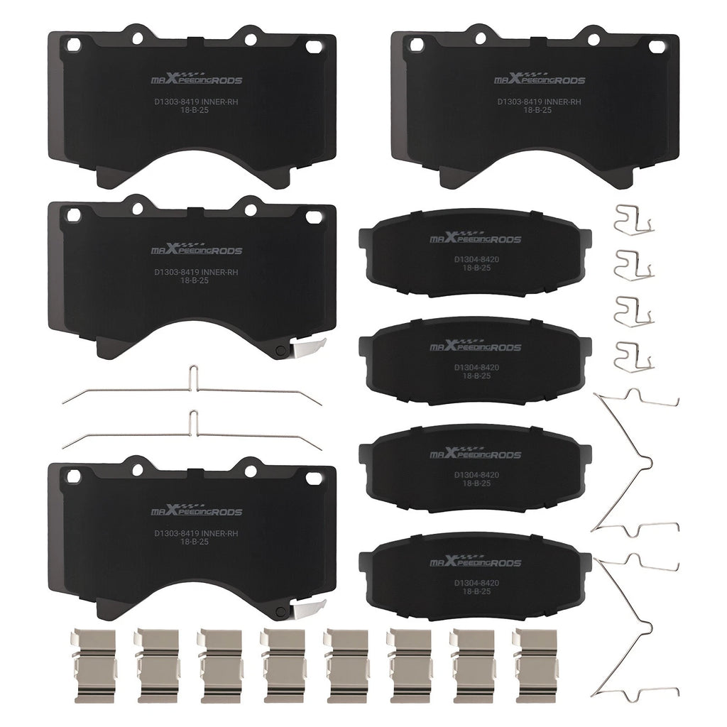 Set of 4 Ceramic Brake Pads for Toyota Tundra (2007–2021) D1303 D1304