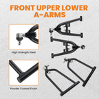 Set of 4 Front Lower & Upper A-Arms for Yamaha YFZ450 (2004-2013)