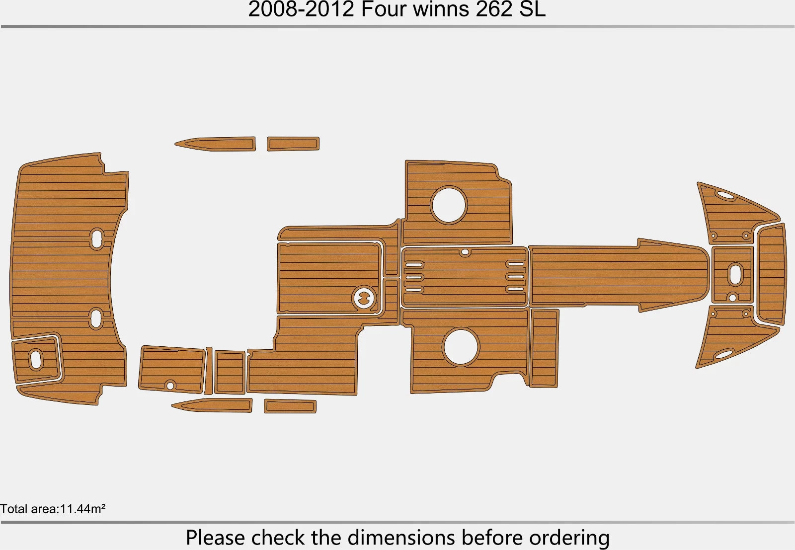 EVA Pads for Four Winns 262 SL (2008) - Foam Teak Deck Flooring