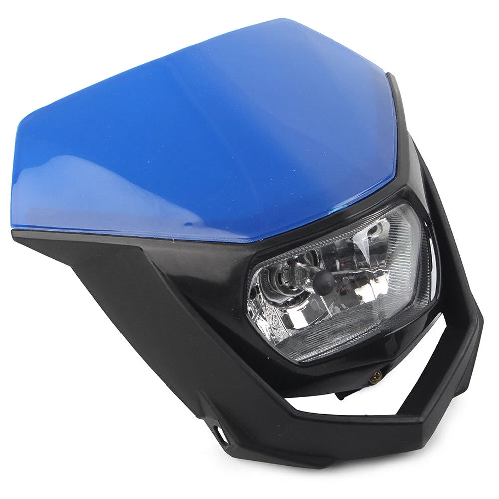 1 Pcs Blue Universal Headlight for Supermoto Dirt Bike (Fits )