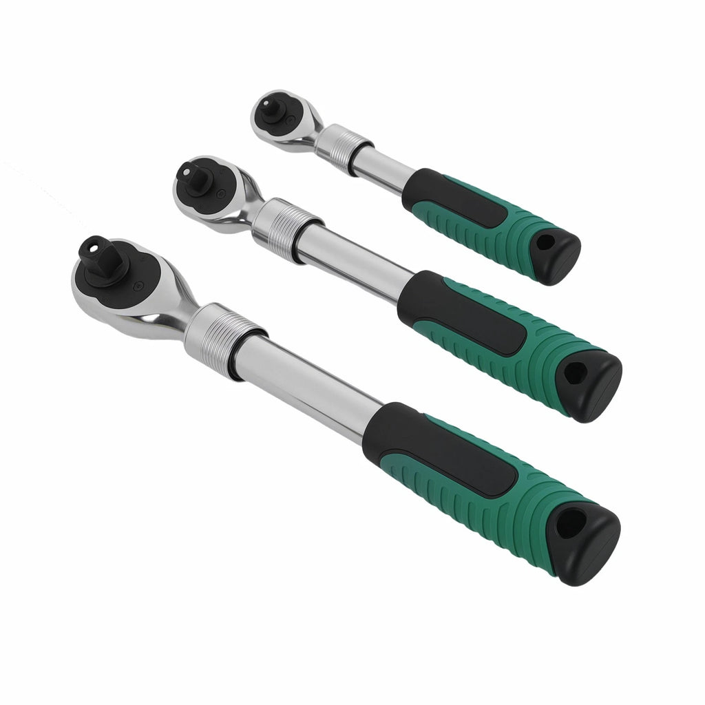 Ratchet Socket Wrench Set 1/4" 3/8" 1/2" Drive 72-Tooth for Automotive