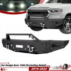 Front Bumper Assembly with Winch Plate & LED Light for Dodge Ram 1500 (2019–2022)