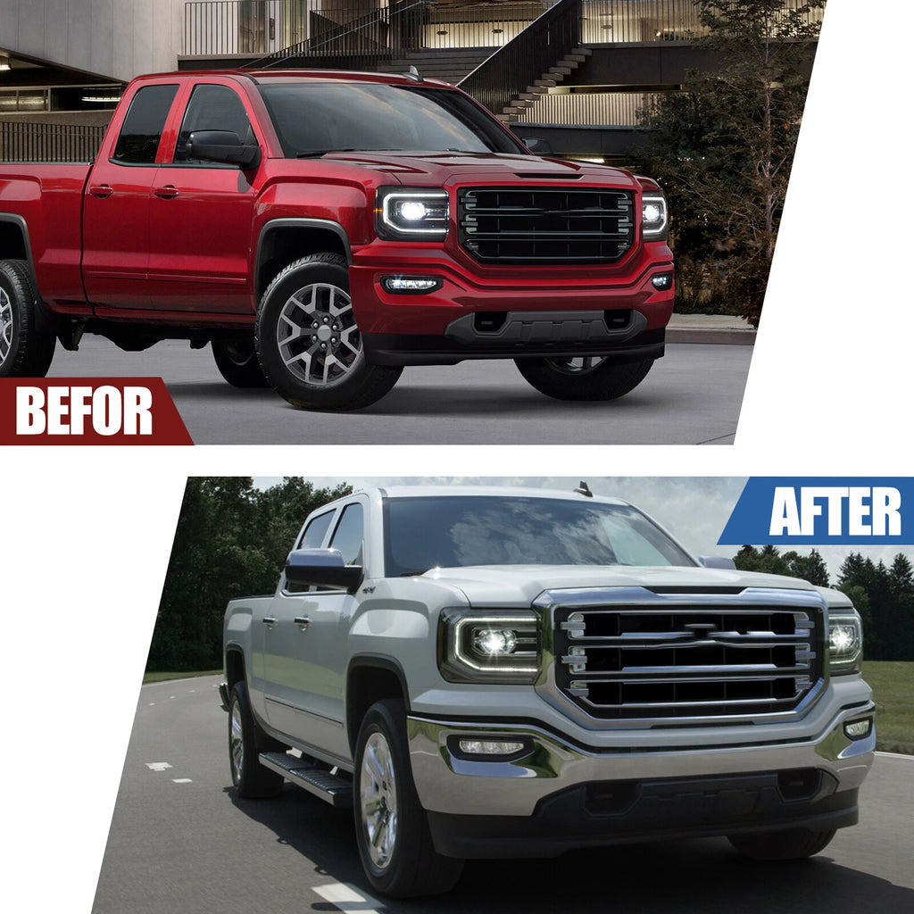 Chrome Steel Front Bumper Face Bar for GMC Sierra 1500 (2016–2018)