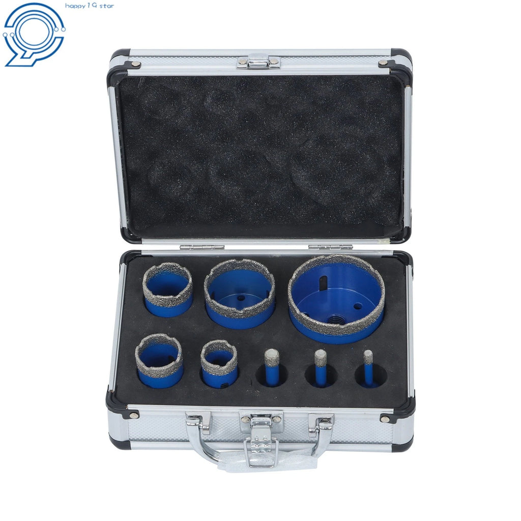8-Piece Diamond Hole Saw Set for Ceramic & Marble Tiles