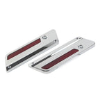 2X Saddlebag Latch Plate Cover with Red Reflectors for Harley Touring (1993–2013)