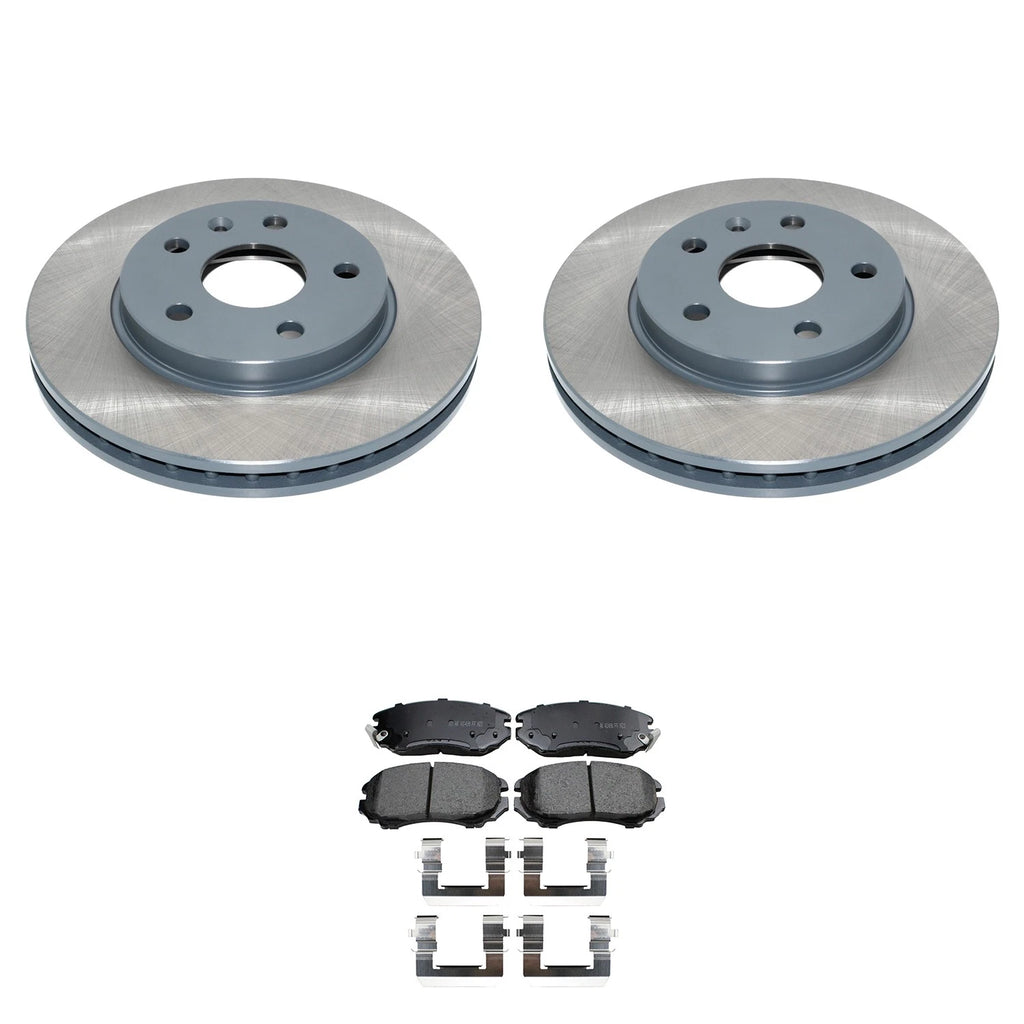 Front Rotors & Akebono ProACT Ceramic Brake Pads Kit for Buick Allure (2005–2009)