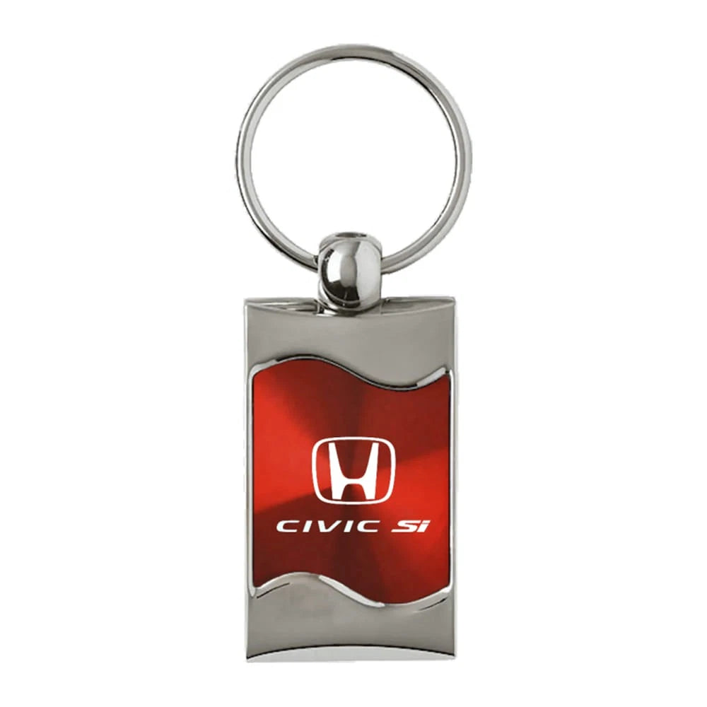 Red Rectangular Wave Keychain - Officially Licensed for Honda Civic Si