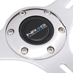 NRG 35cm Chrome 2" Deep Dish 3-Spoke Steering Wheel for Universal Fit (N/A)