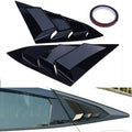 2X Black ABS Vent Quarter Side Window Louver Cover for Honda Civic (2016–2021)