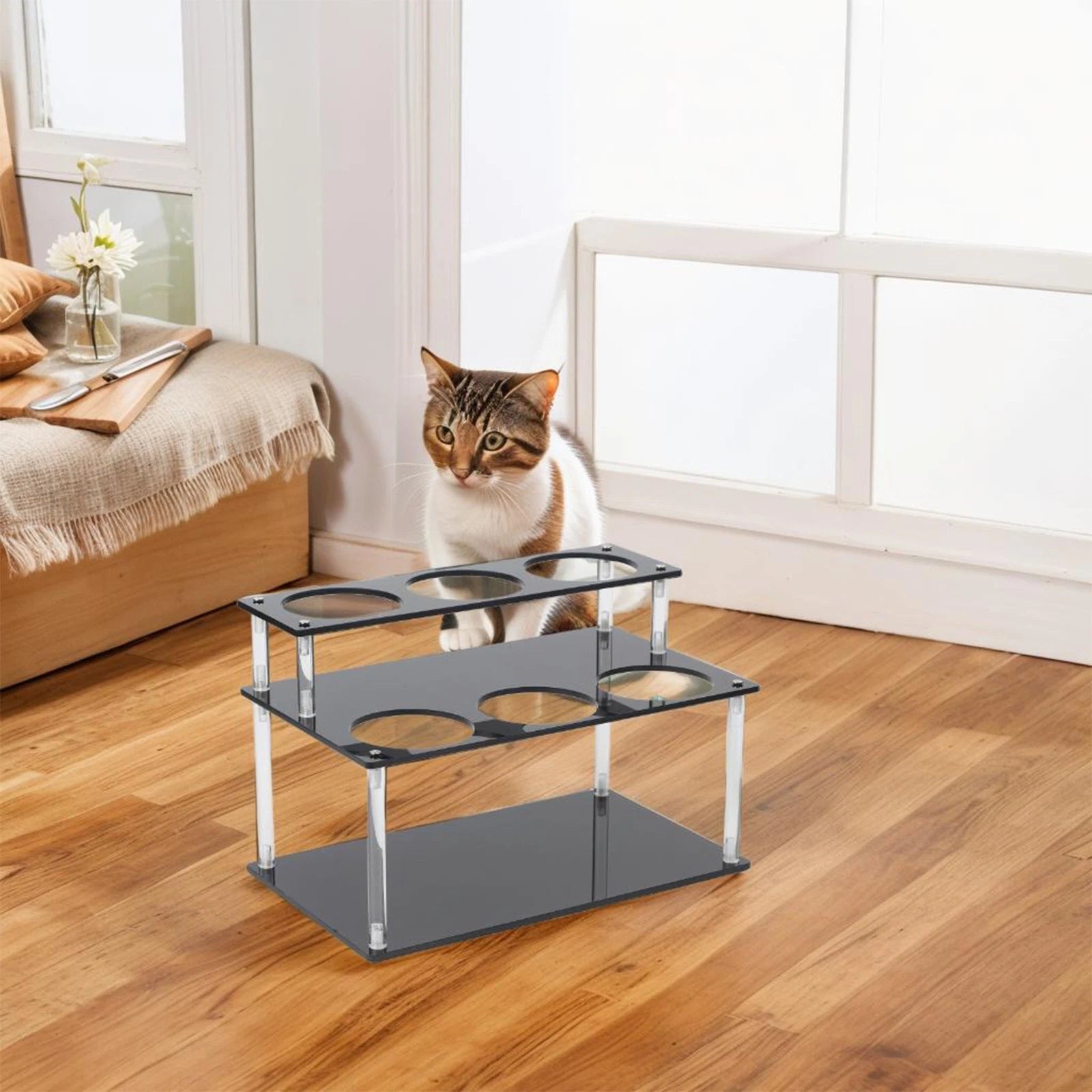 2 Tier Acrylic Coffee Syrup Organizer Rack for Coffee Syrup Bottles