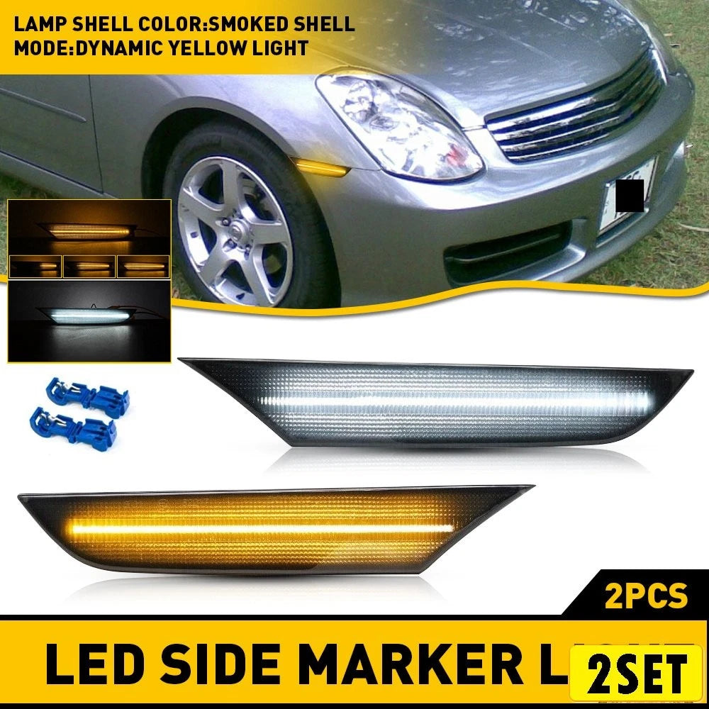LED Front Bumper Side Marker Light for Infiniti G35 (2003–2006) Smoke