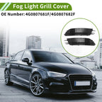 1 Pair Front Fog Light Grill for Audi A6 C7 (2012–2015) No. 4G0807681F Black