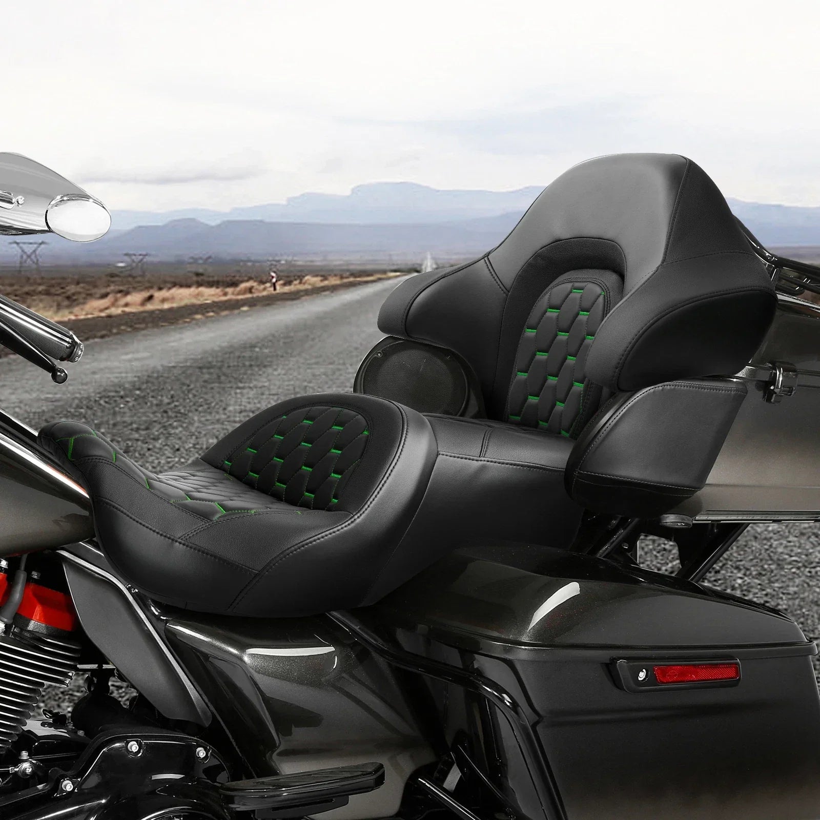 Driver Passenger Seat & Backrest for Harley Touring Road Street Glide (14-23)