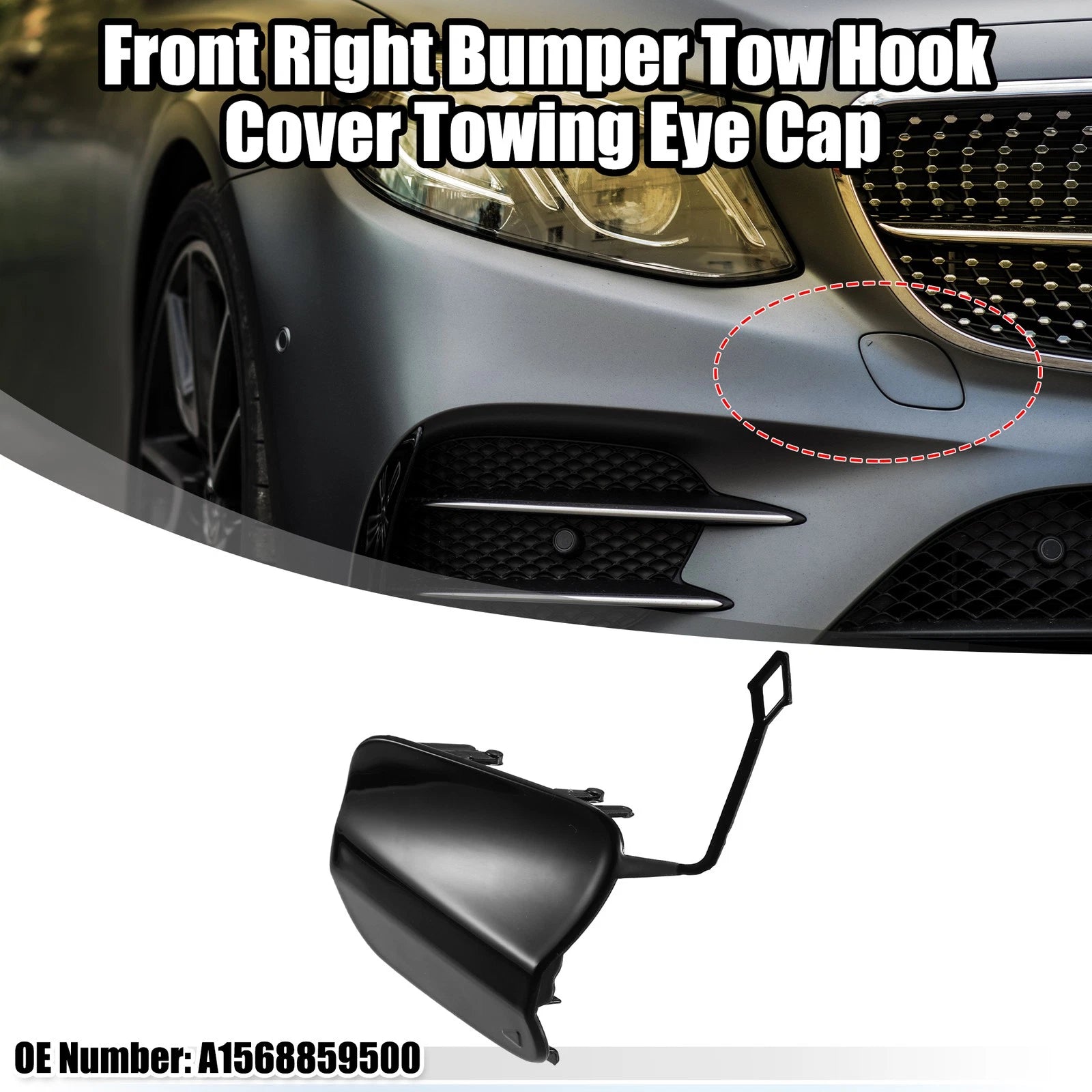 Tow Hook Cover for Mercedes-Benz GLA 250 4Matic (2015–2020) Black