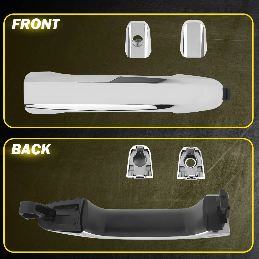 Set of 4 Chrome Exterior Door Handles for Chevy Silverado 1500 (2014–2021)