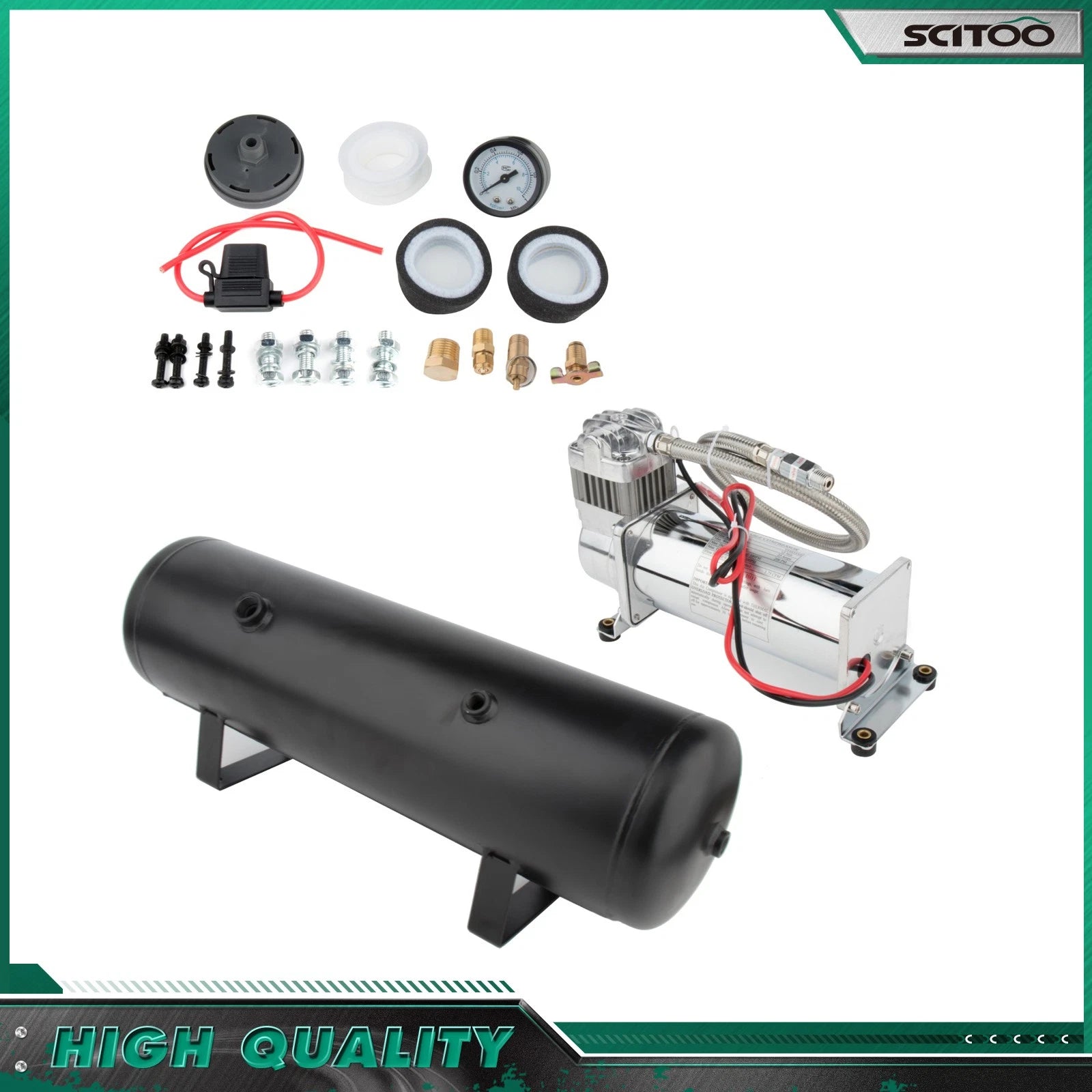3 Gal Air Tank for Train Horn System (12V, 200 PSI)