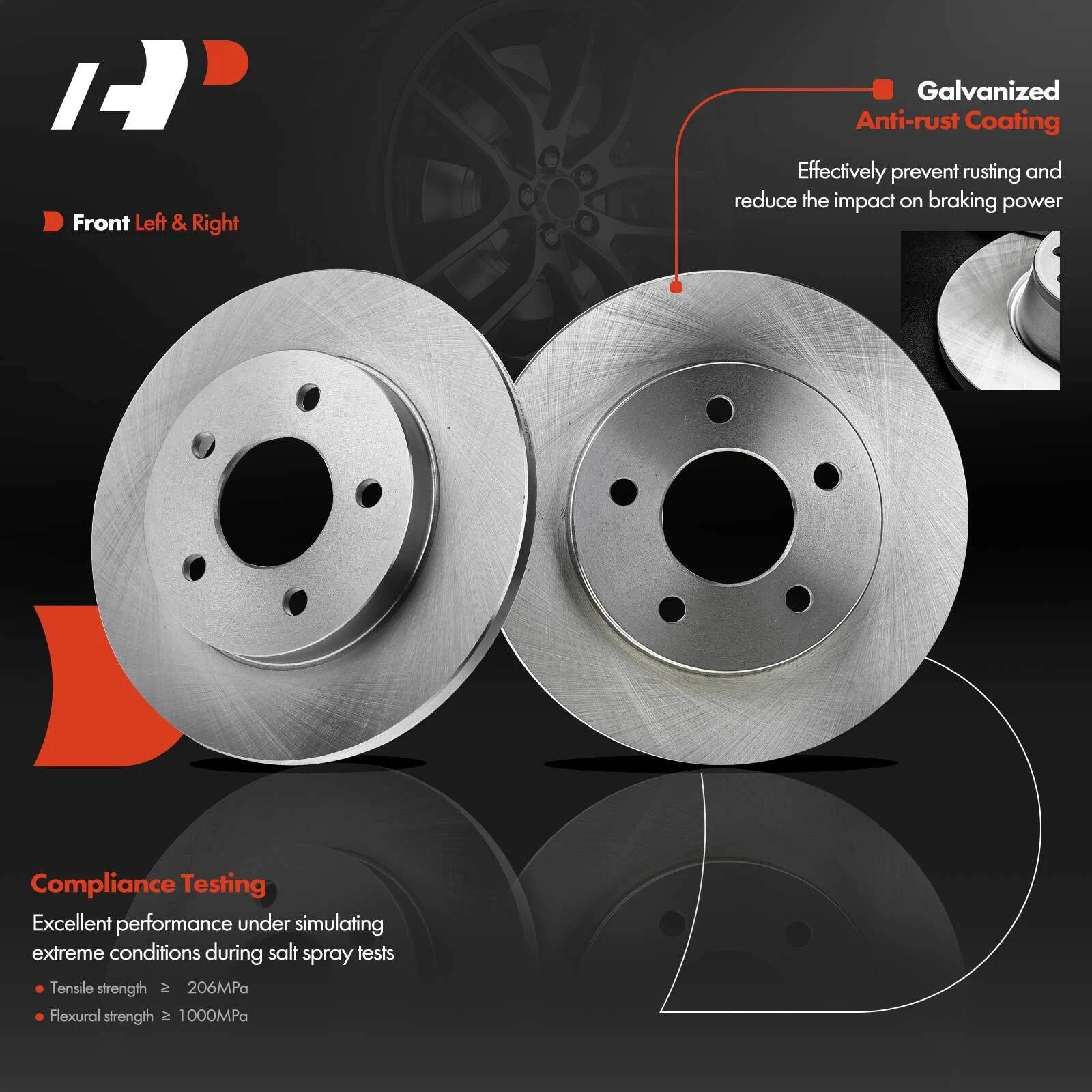 Pair Rear Brake Rotors & Pads for Buick LaCrosse (2005-2016)