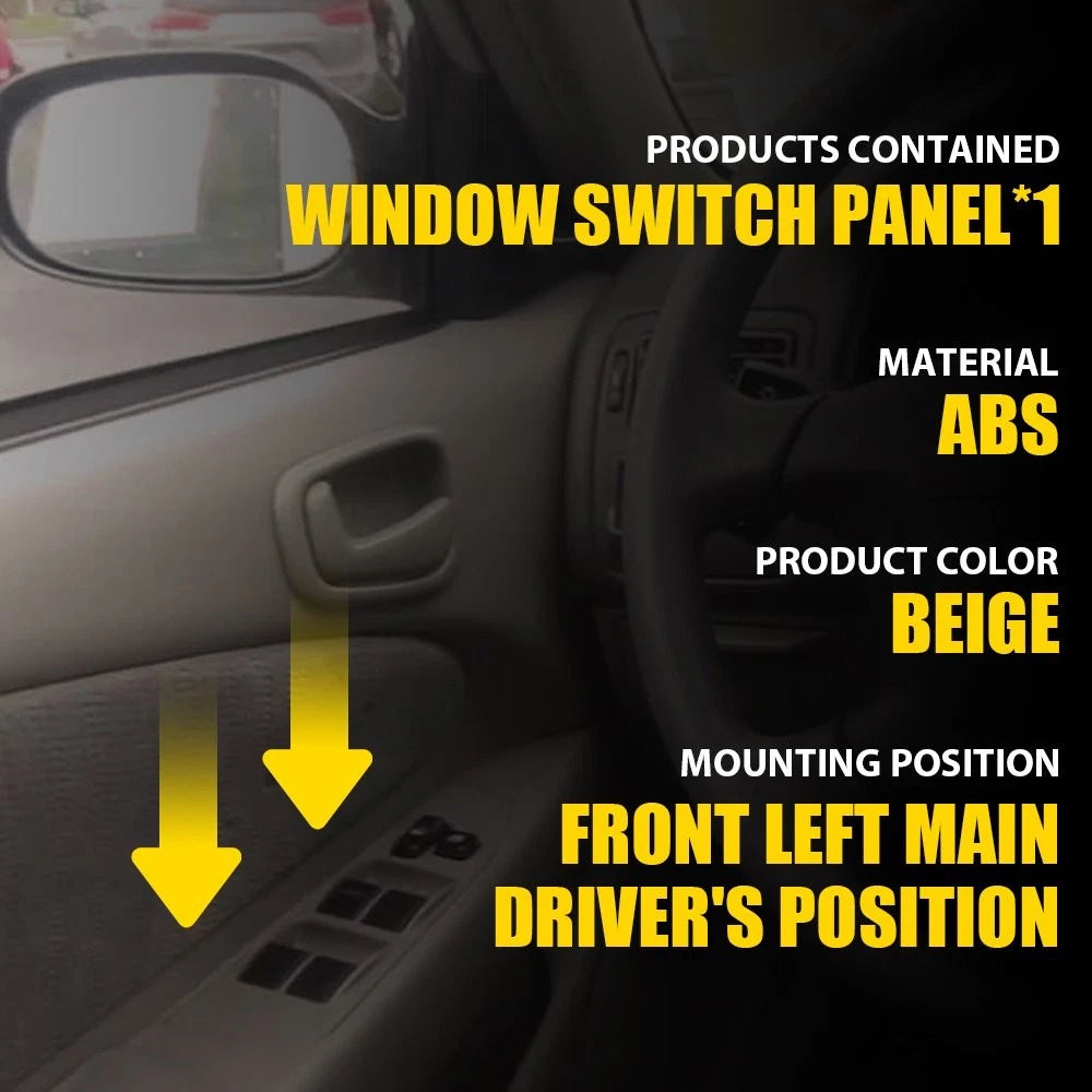 Front Left Window Switch Panel Bezel Trim for Toyota Corolla (1998–2002) Beige EXV