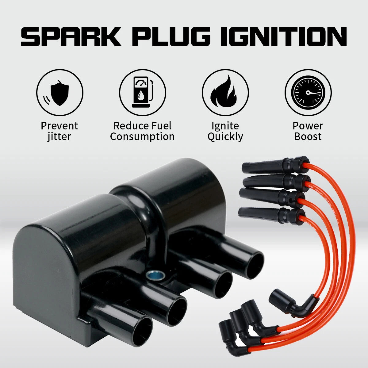 Ignition Coil + 4x Red Wires OEM for Chevy Aveo Pontiac Wave (2004–2011)