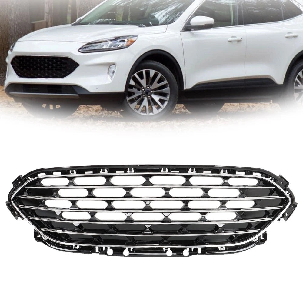 Front Upper Grille for Ford Escape (2020â2022) Black Chrome Trim