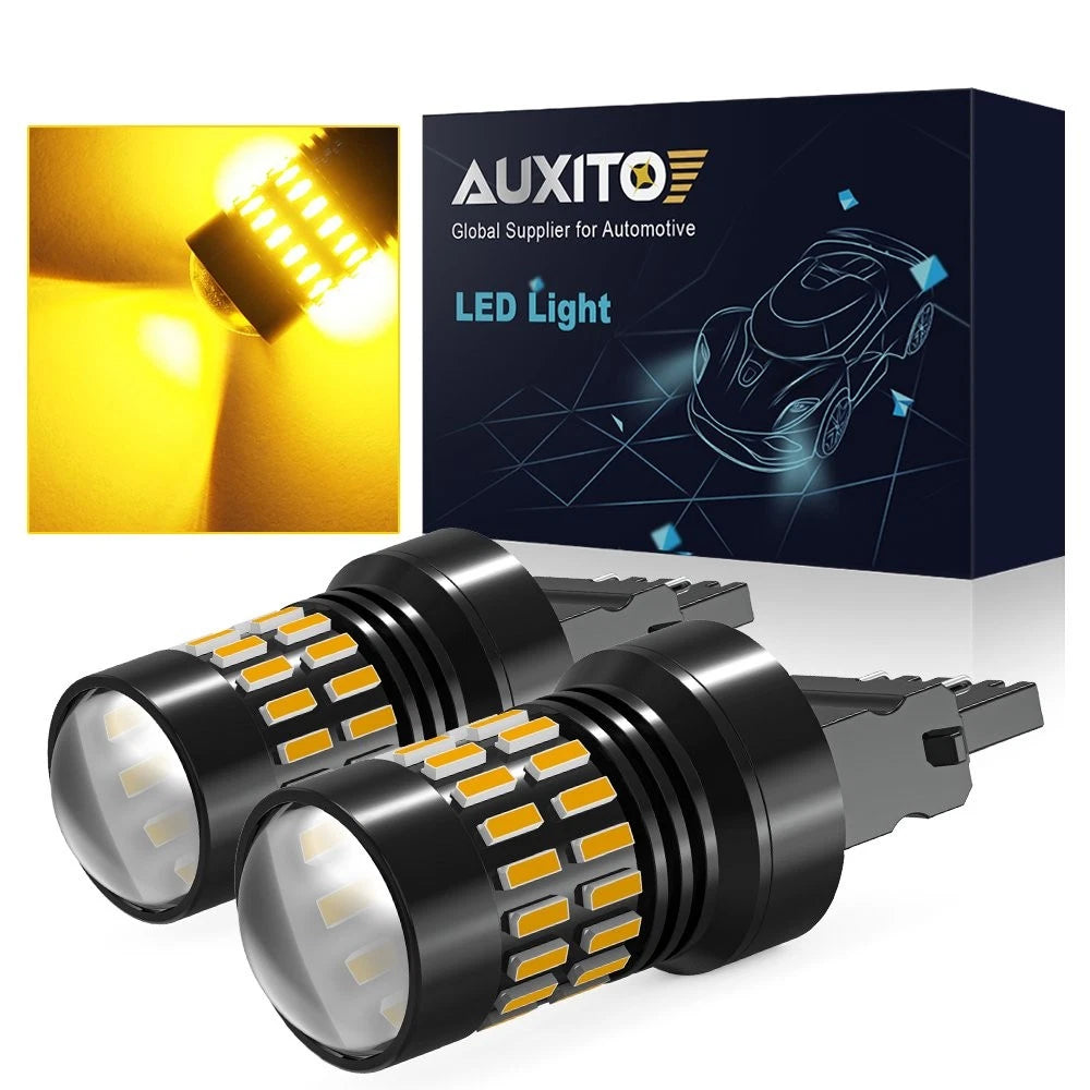 2X AUXITO 3157 3156 4157 Amber LED Turn Signal Bulb for