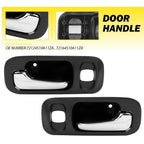 2X Front Inside Door Handles Set Black Chrome for Honda CR-V (1997–2001)