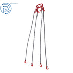 4 Leg Lifting Chain Sling 1/4in × 5ft w/ Grab Hook 6600lbs Capacity G80