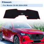 Dash Cover for Mazda CX-60 (2024–2026) Flannel Black with Red Edge
