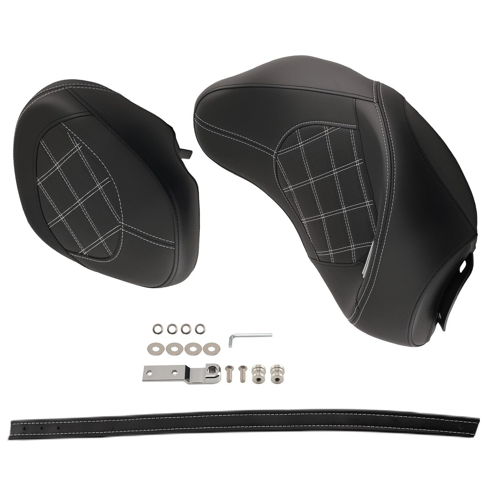 Black White Stitching Seat for Harley Touring (2009–2024)